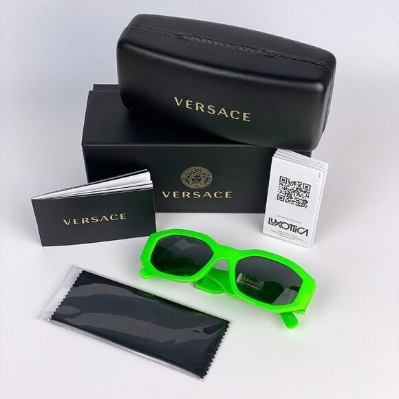 NEW Versace VE4361 531987 Medusa Biggie Green Gray Unisex Sunglasses - Picture 9 of 11